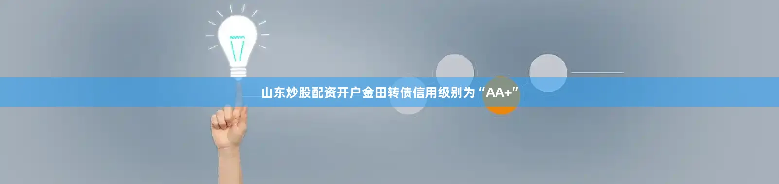 山东炒股配资开户金田转债信用级别为“AA+”